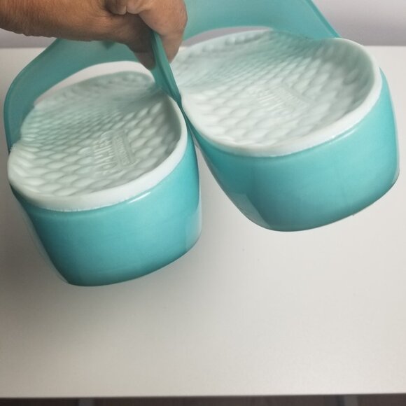 SKECHERS Foamies Namaste: Inner Peace Slide Sandle Translucent Green Sz 10 - Picture 5 of 8